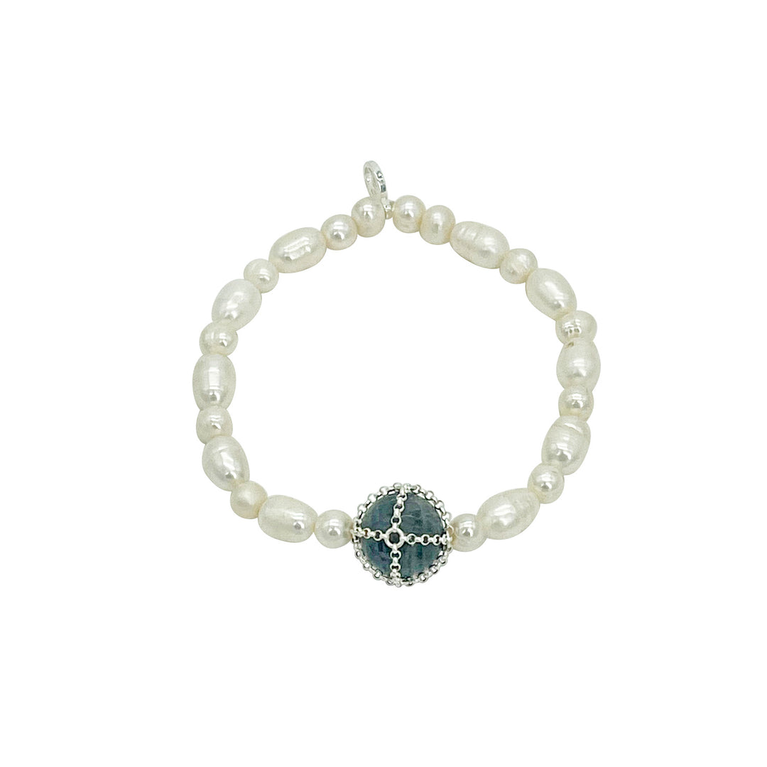 Pearl store labradorite silver bracelet