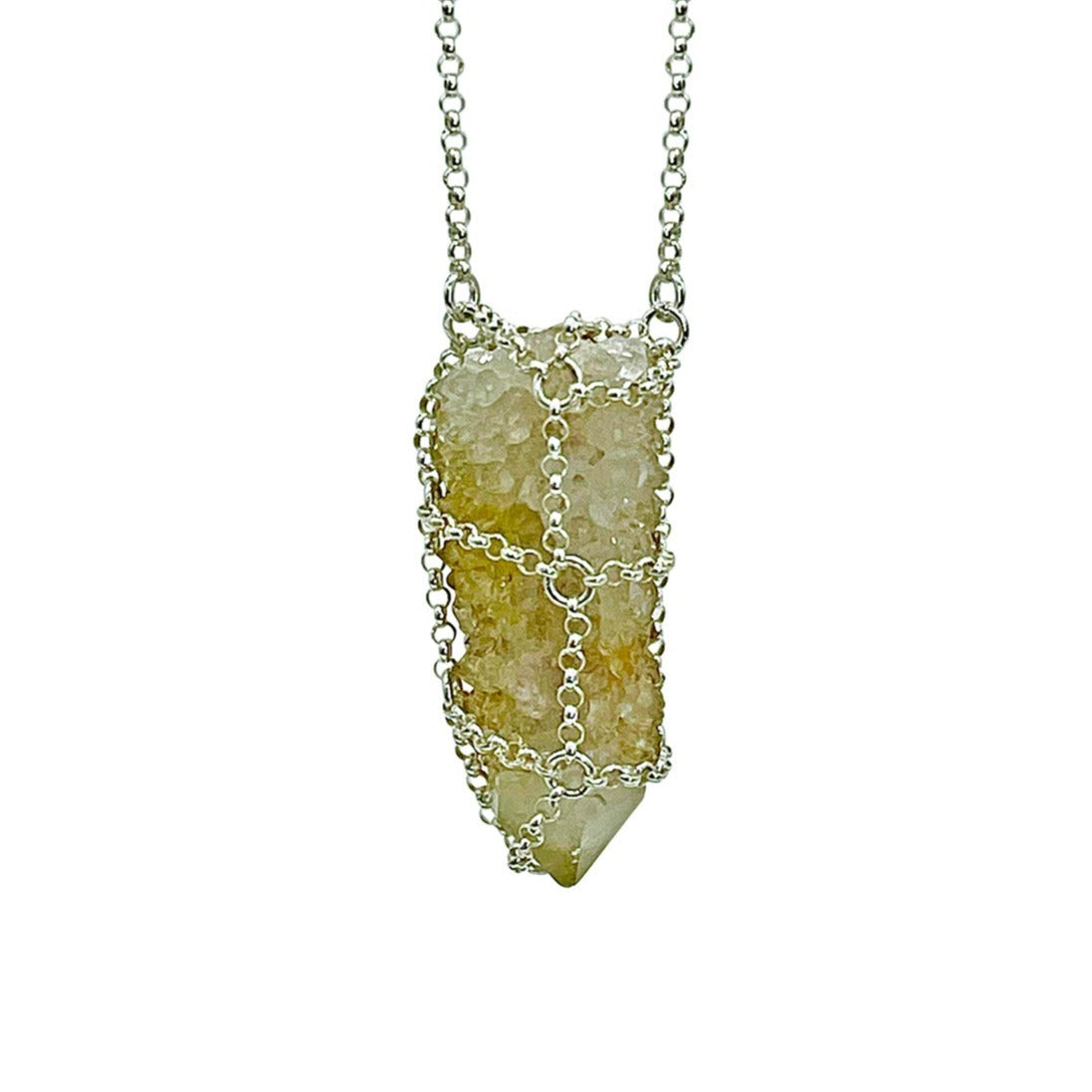 Caged Citrine Quartz Pendant