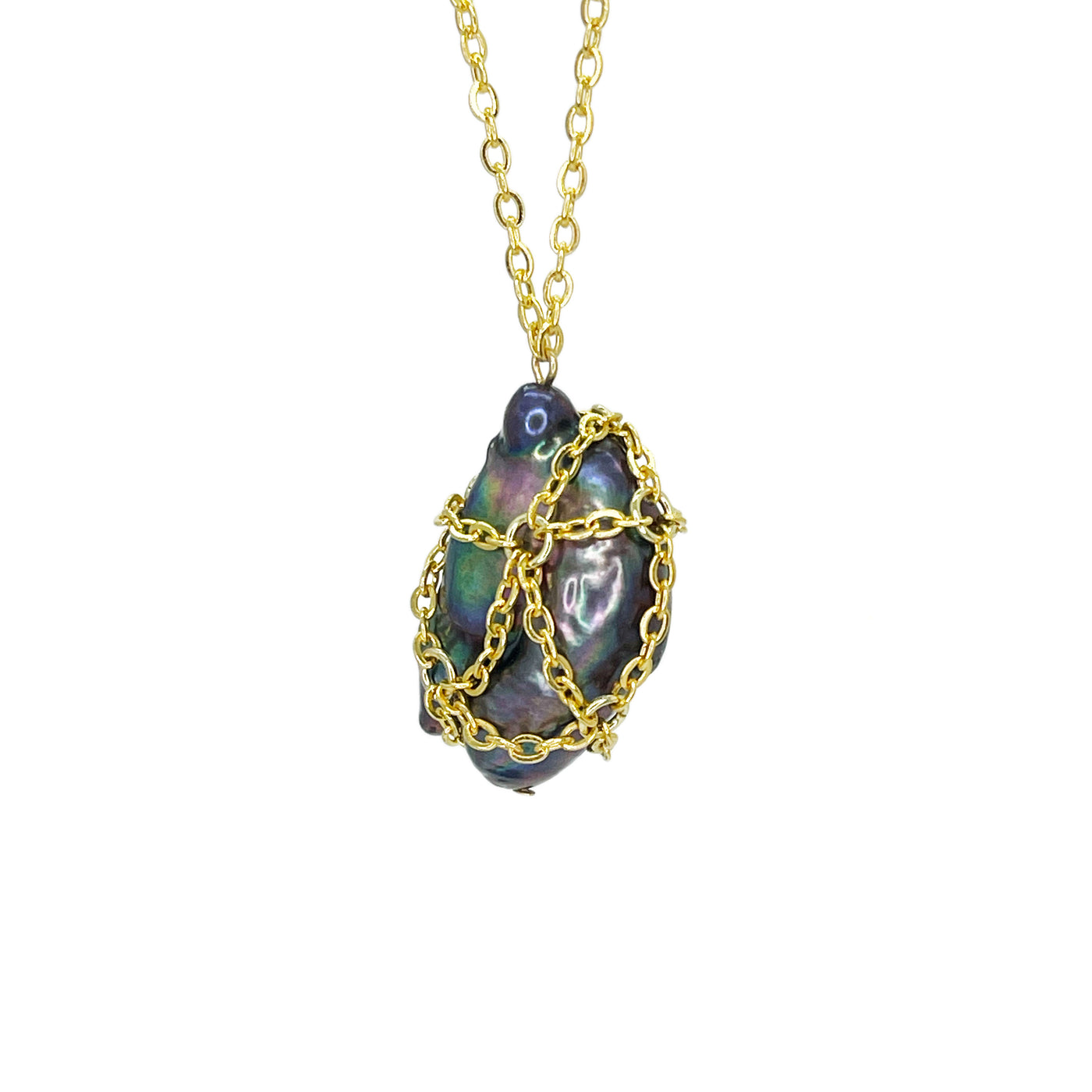 Caged Baroque Pearl Pendant