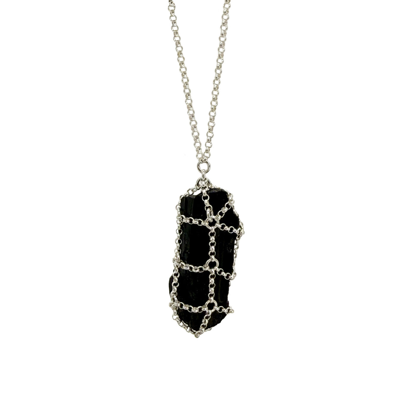 Caged Black Tourmaline Pendant