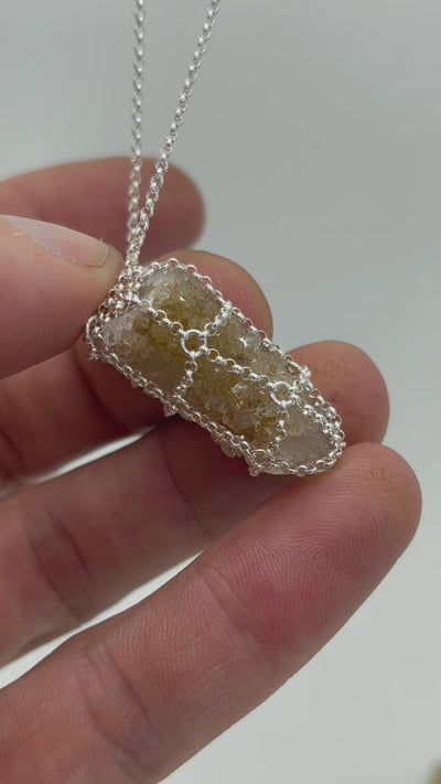 Caged Citrine Quartz Pendant